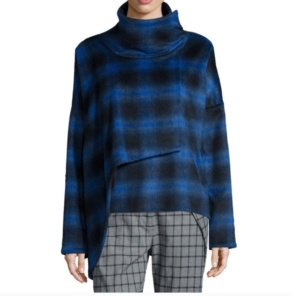 Thakoon Addition Plaid Crossover Asymmetric Coat